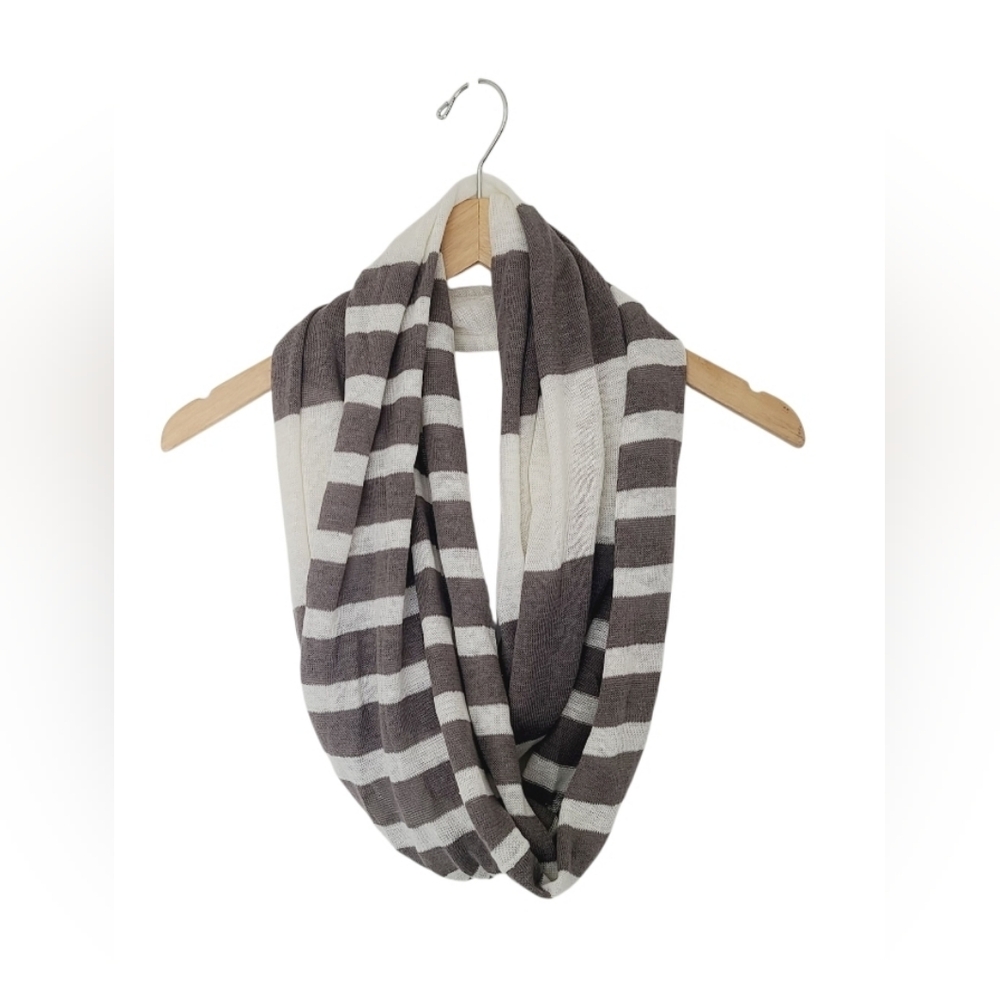 Vince Striped Linen Infinity Scarf